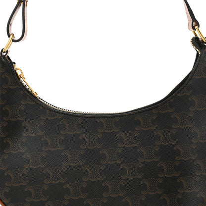 Celine Triomphe Canvas Calfskin Ava Shoulder Bag Tan 8 of 11