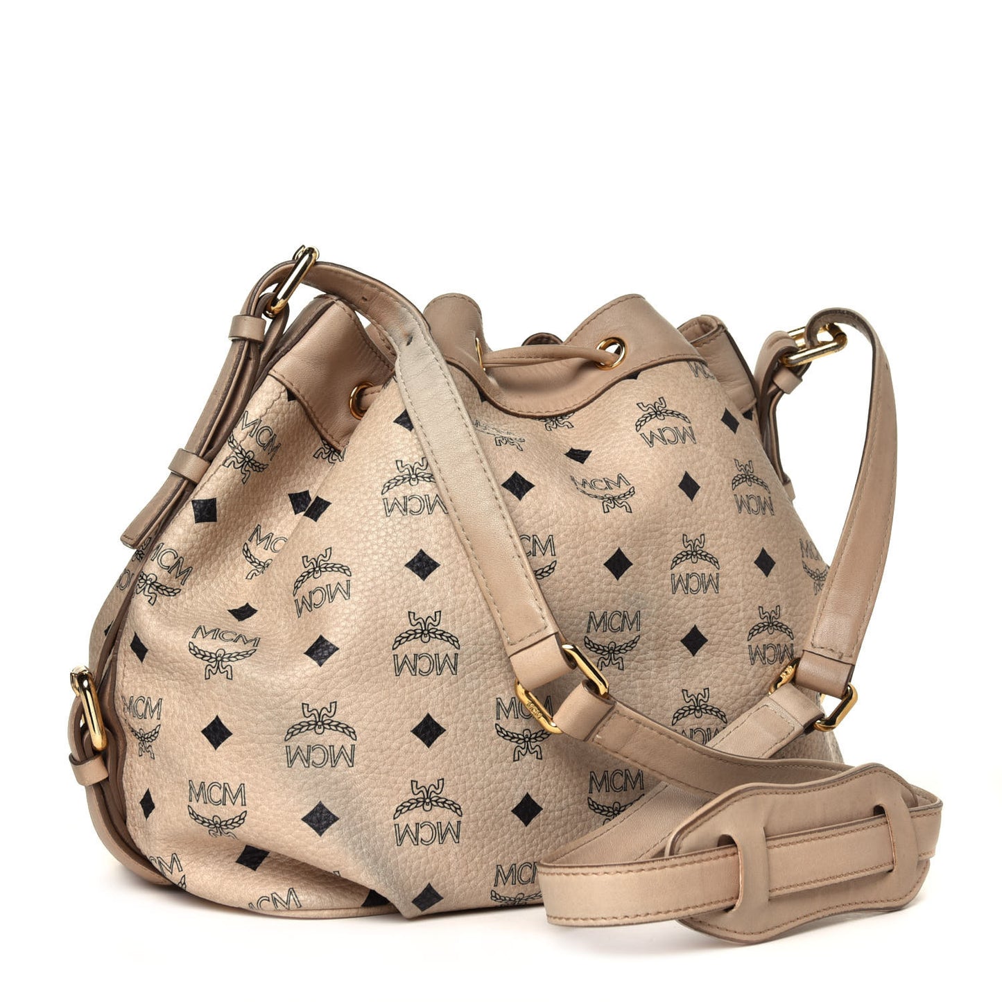 Visetos Essential Drawstring Bucket Bag Beige