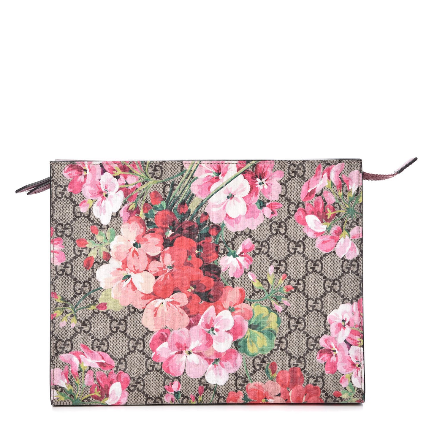 GG Supreme Monogram Blooms Large Cosmetic Case Beige Multicolor Dry Rose