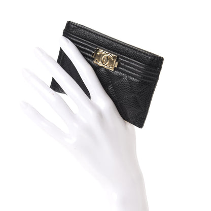 Chanel Caviar Quilted Boy Card Holder Black 2 of 9