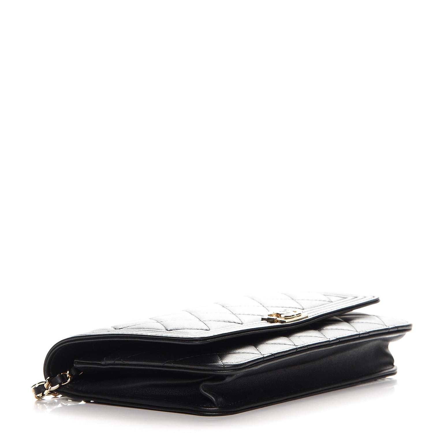 Chanel Lambskin Quilted Boy Wallet On Chain WOC Black 3 of 11