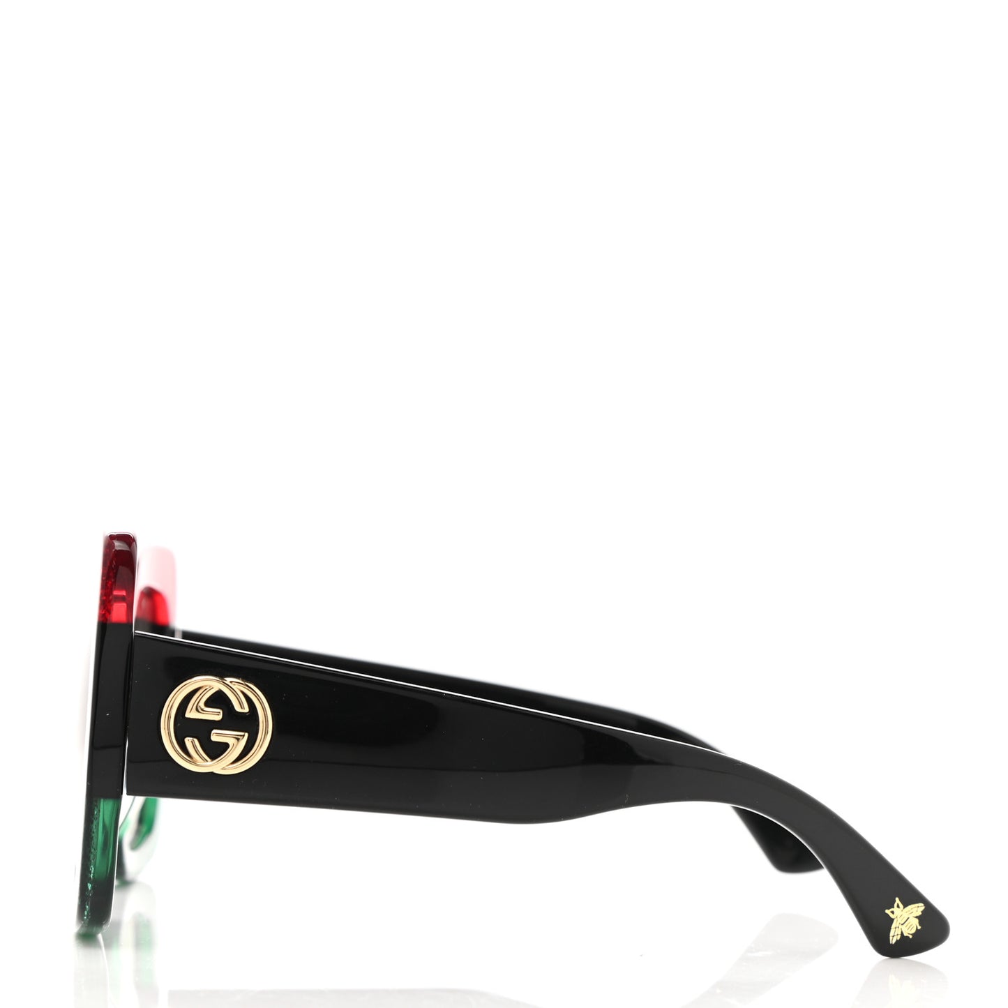 Acetate Square Frame Sunglasses GG0083S Glitter Red Black Green