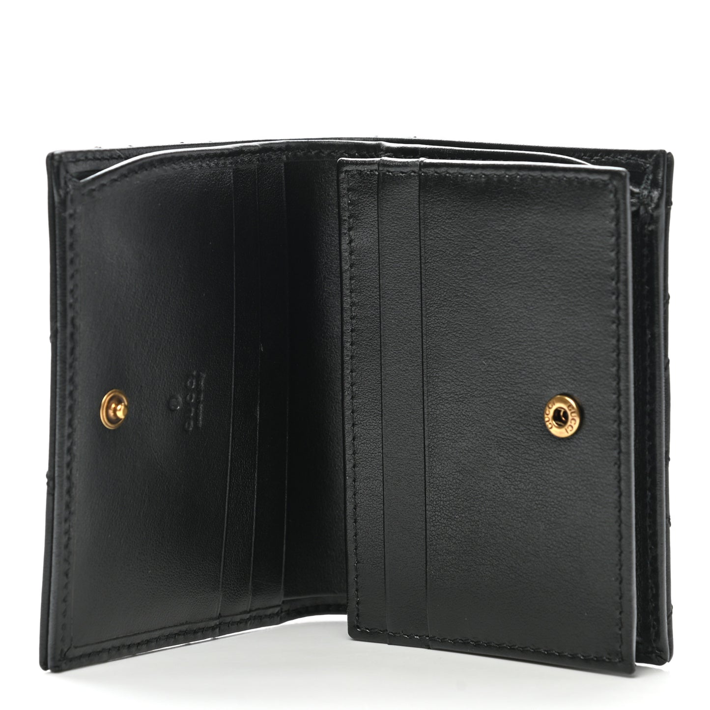 Calfskin Matelasse GG Marmont Card Case Wallet Black