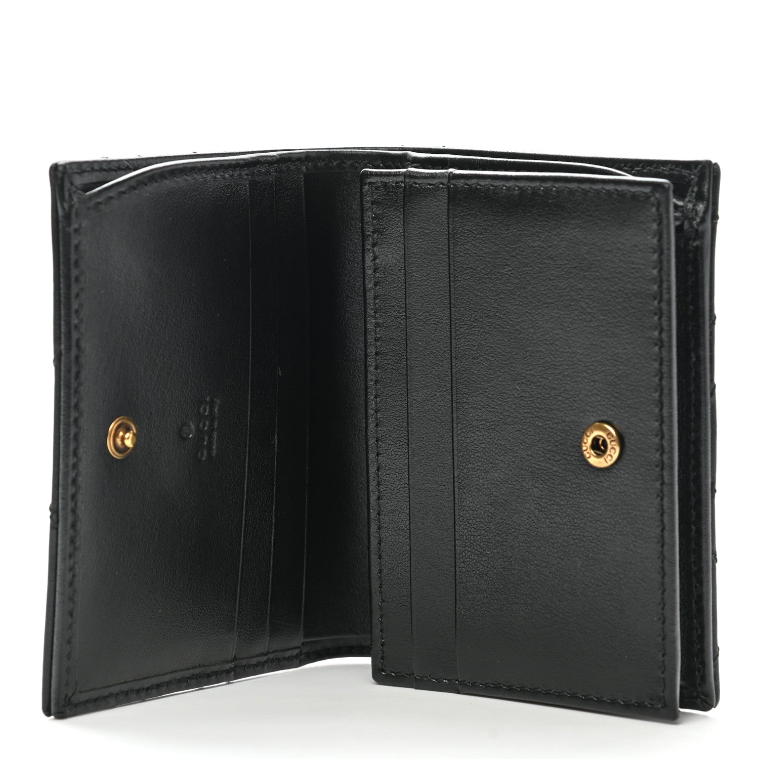 Gucci Calfskin Matelasse GG Marmont Card Case Wallet Black 5 of 9