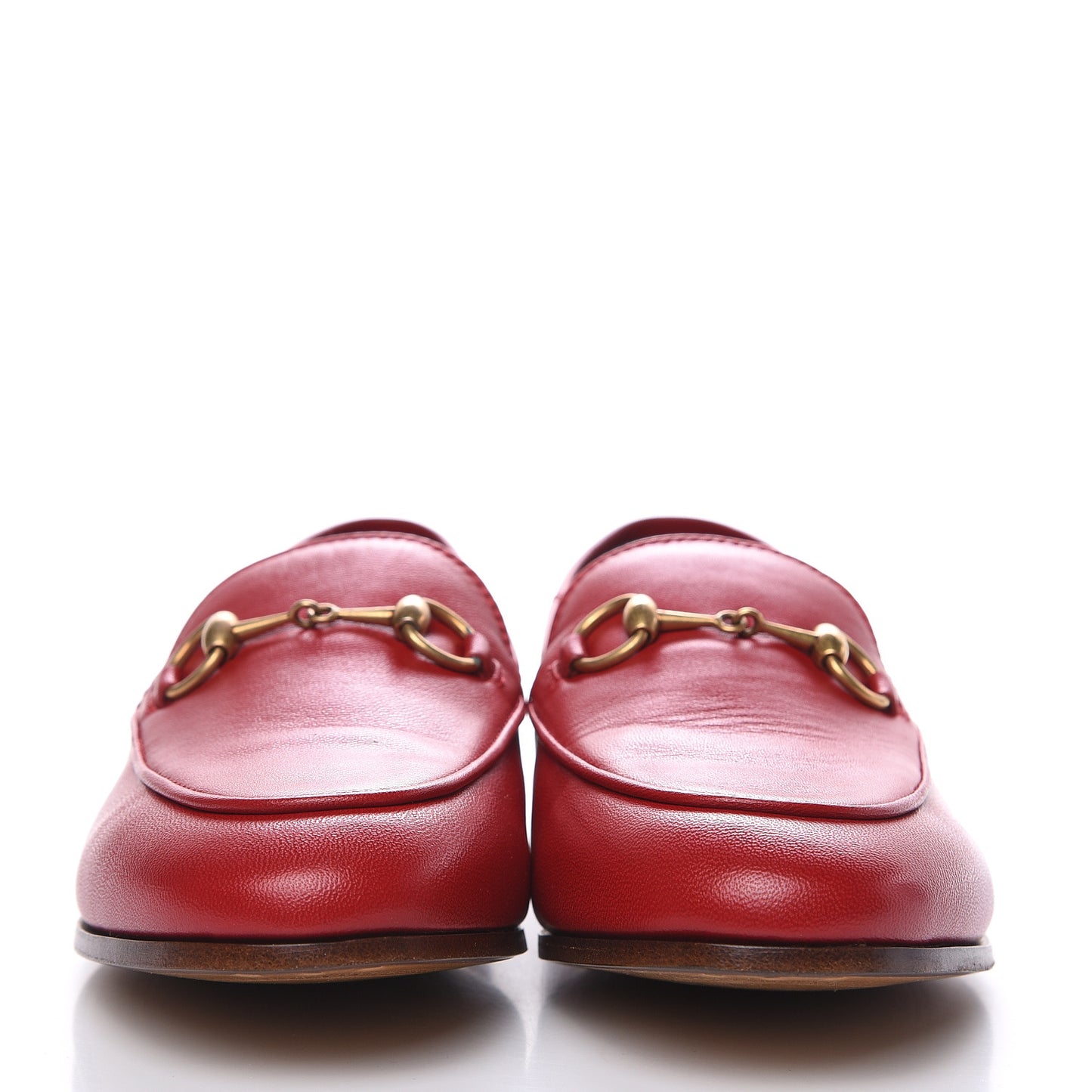 Lambskin Womens Brixton Horsebit Loafers 35 Hibiscus Red