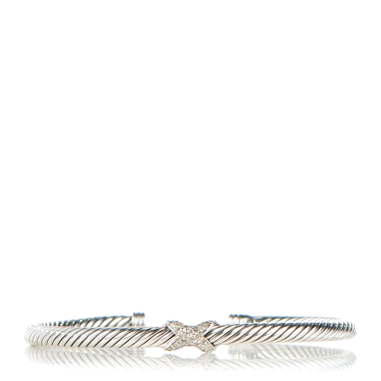 Sterling Silver Diamond 4mm X Cable Bracelet
