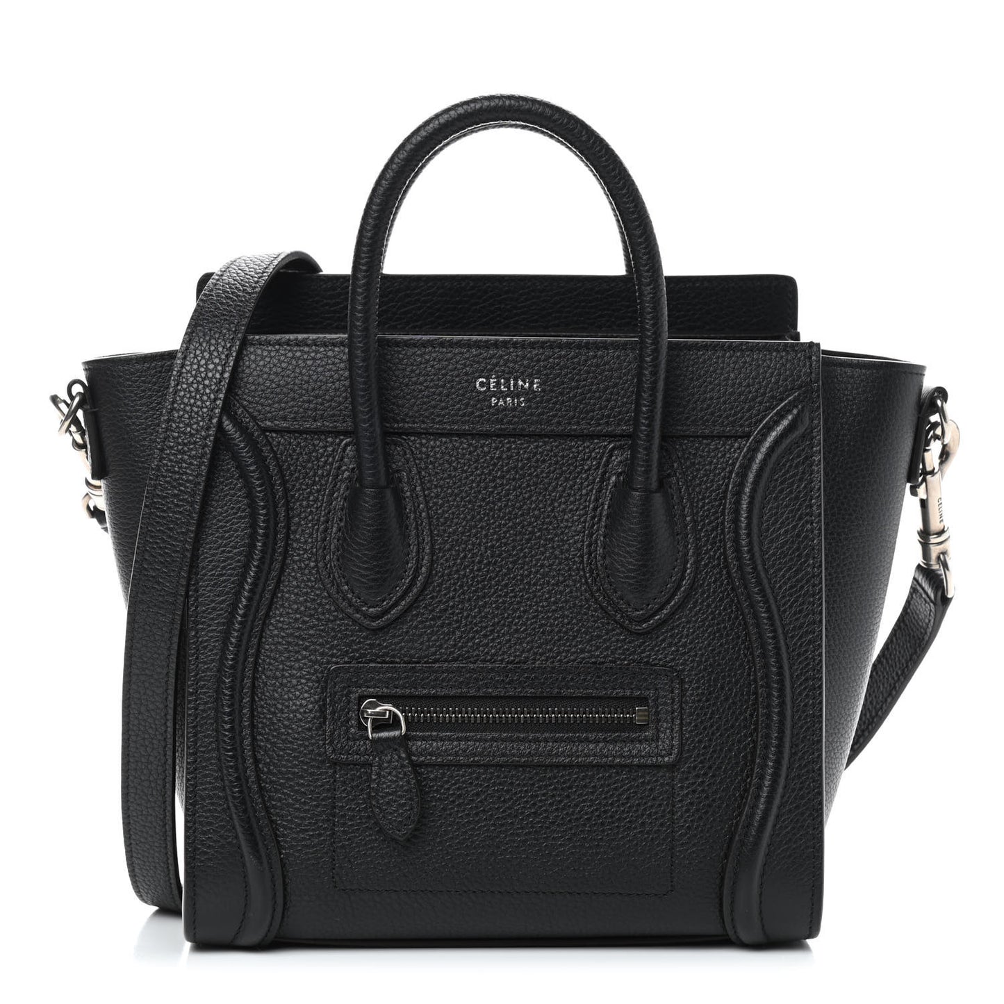 Drummed Calfskin Nano Luggage Black