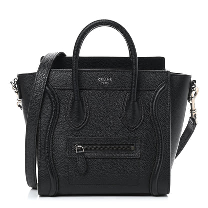 Celine Drummed Calfskin Nano Luggage Black 1 of 8