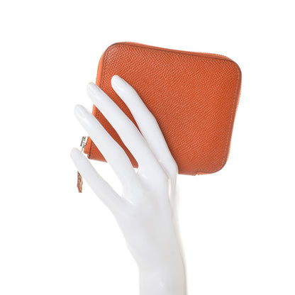 Hermes Epsom Silk'in Compact Wallet Orange 2 of 10