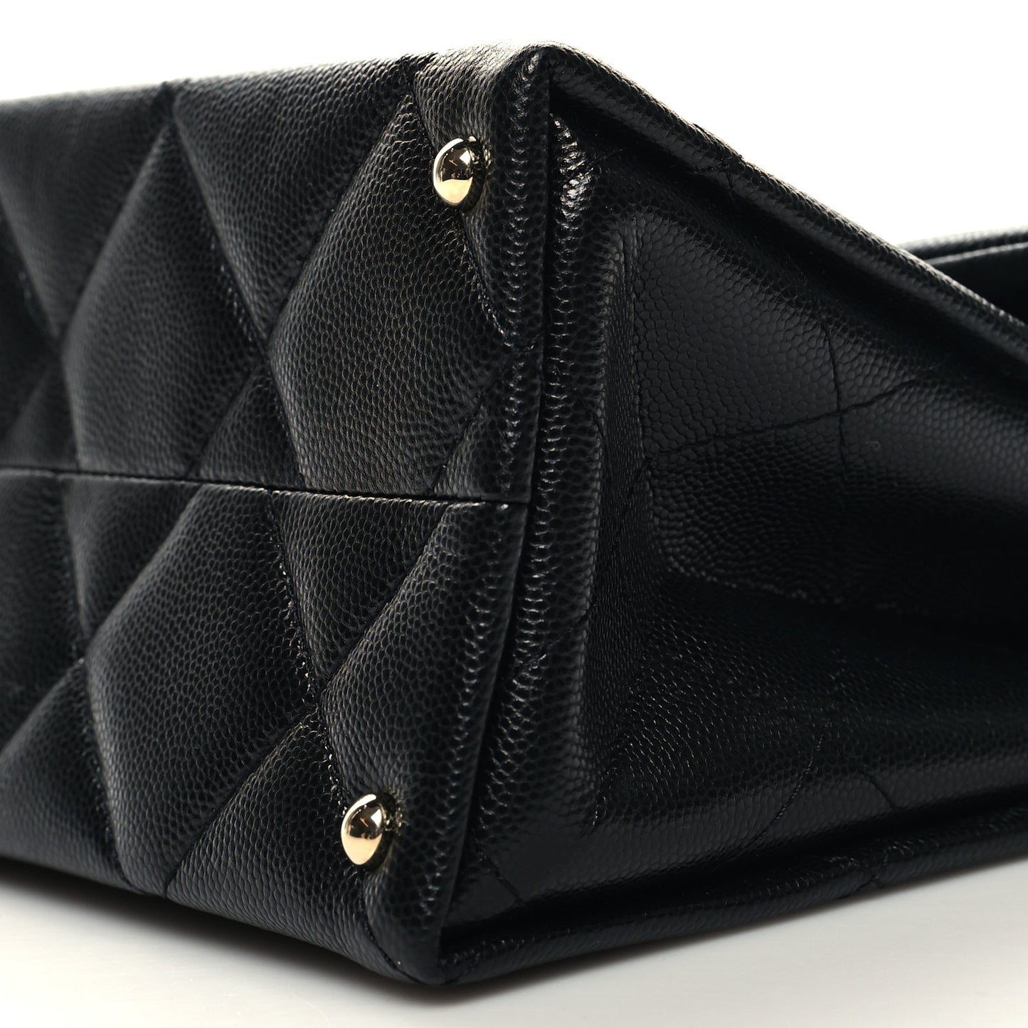 Caviar Quilted Mini Retro Twist Top Handle Flap Black