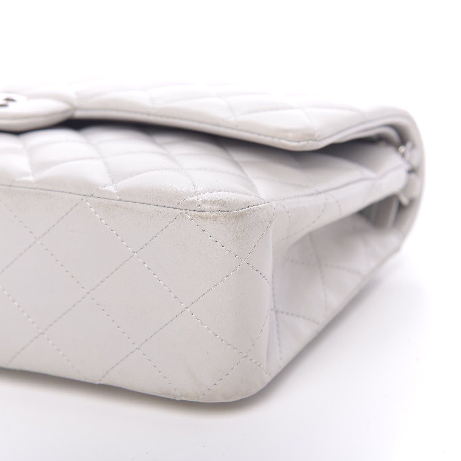 Chanel Lambskin Quilted Medium Double Flap White 10 of 15