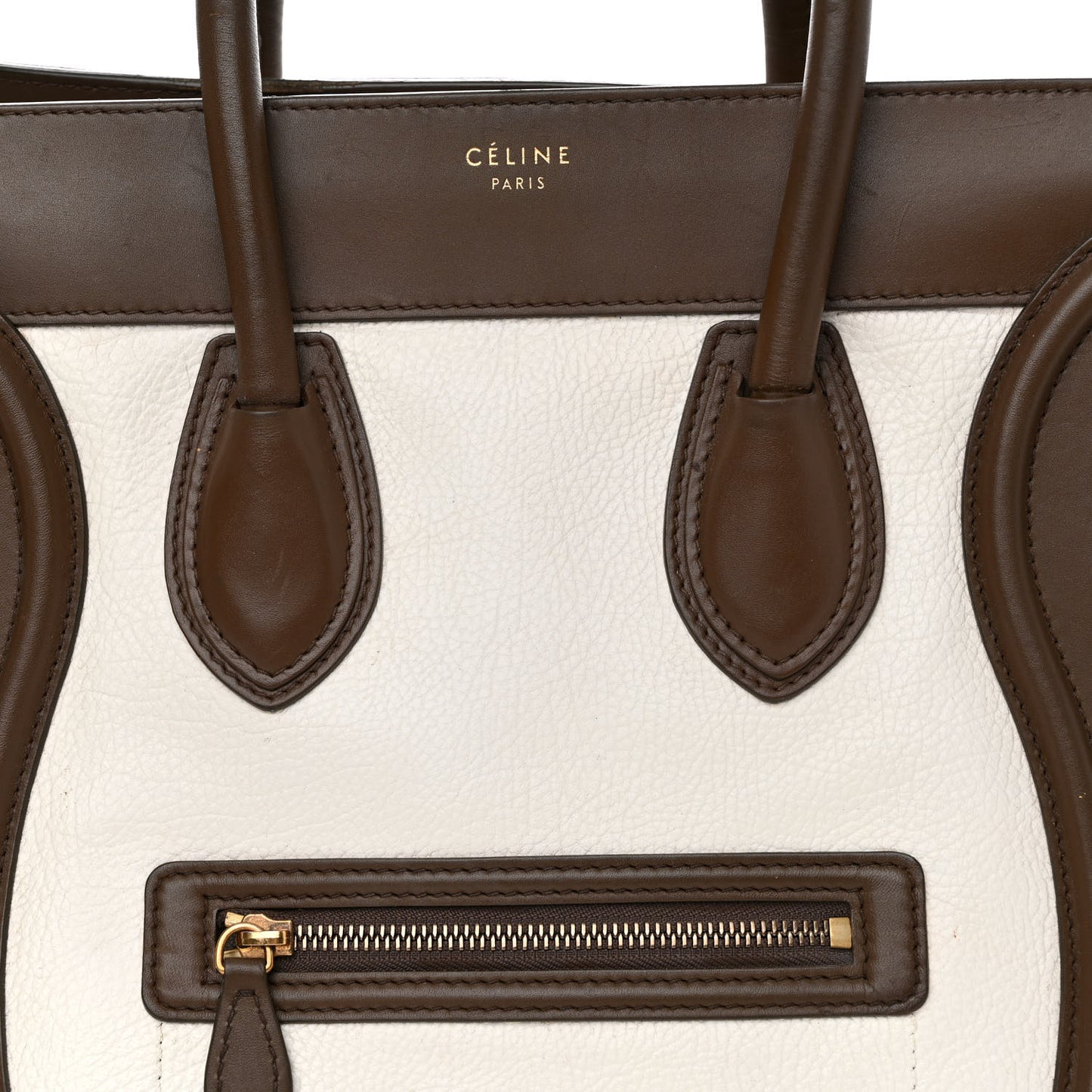 Textured Calfskin Suede Tri-color Mini Luggage Cream