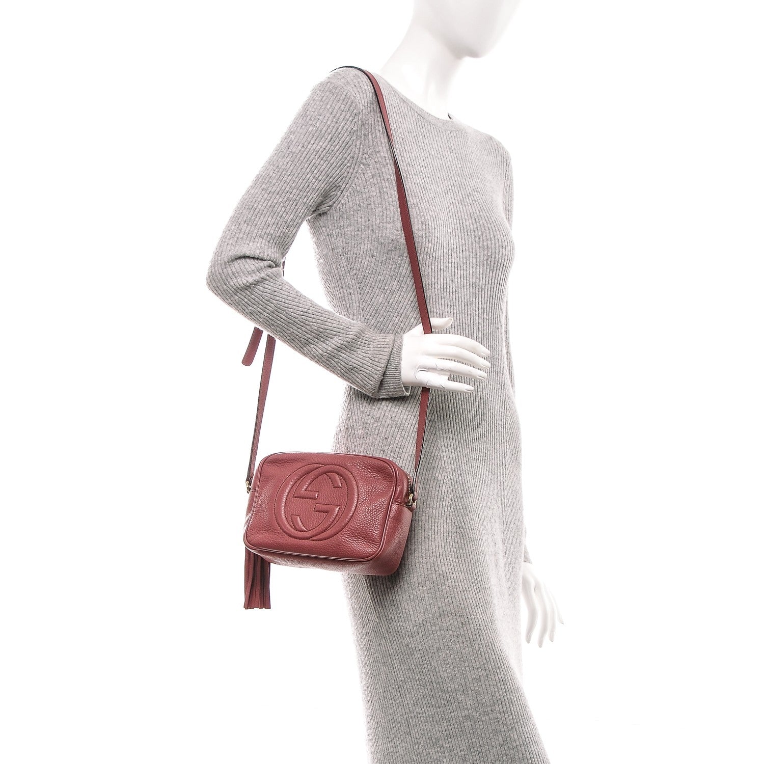 Gucci Pebbled Calfskin Small Soho Disco Bag Rose 2 of 7