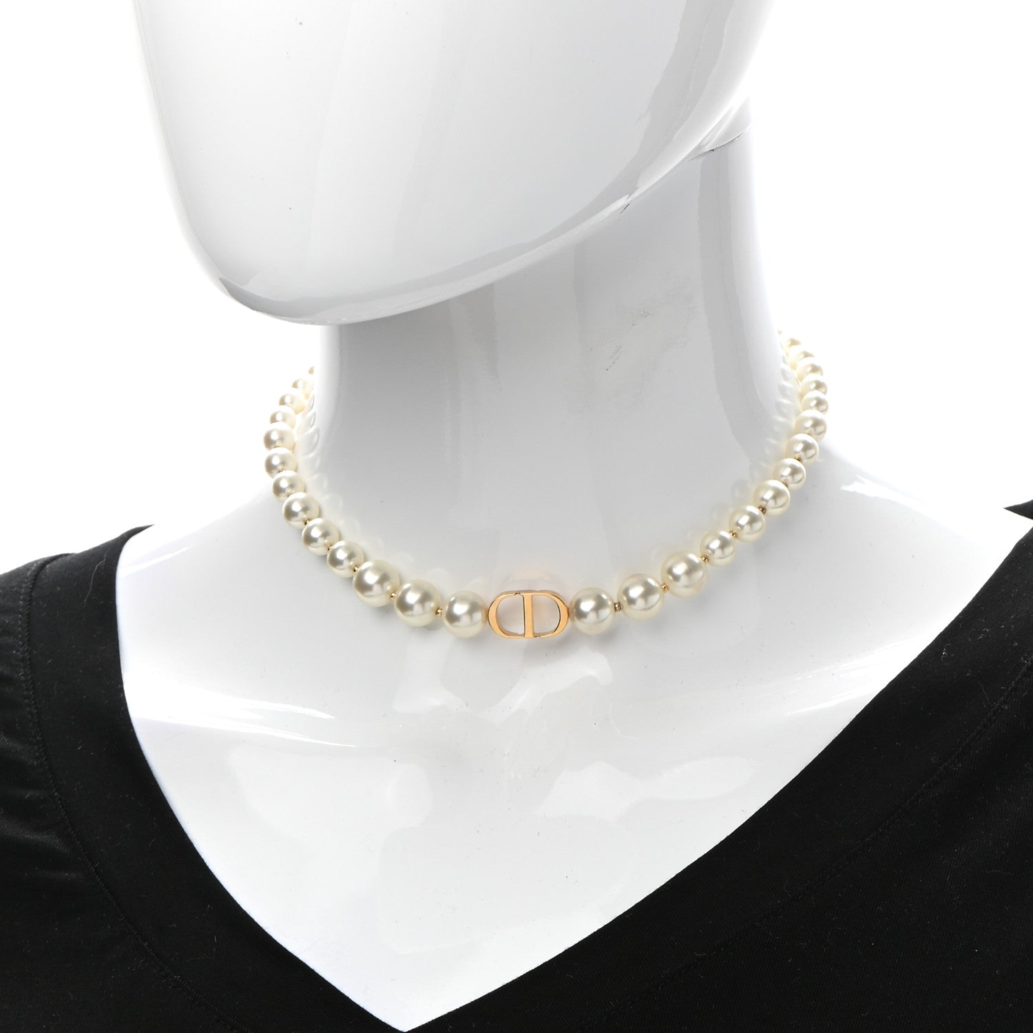 Christian Dior Pearl 30 Montaigne Choker Necklace Gold 2 of 5