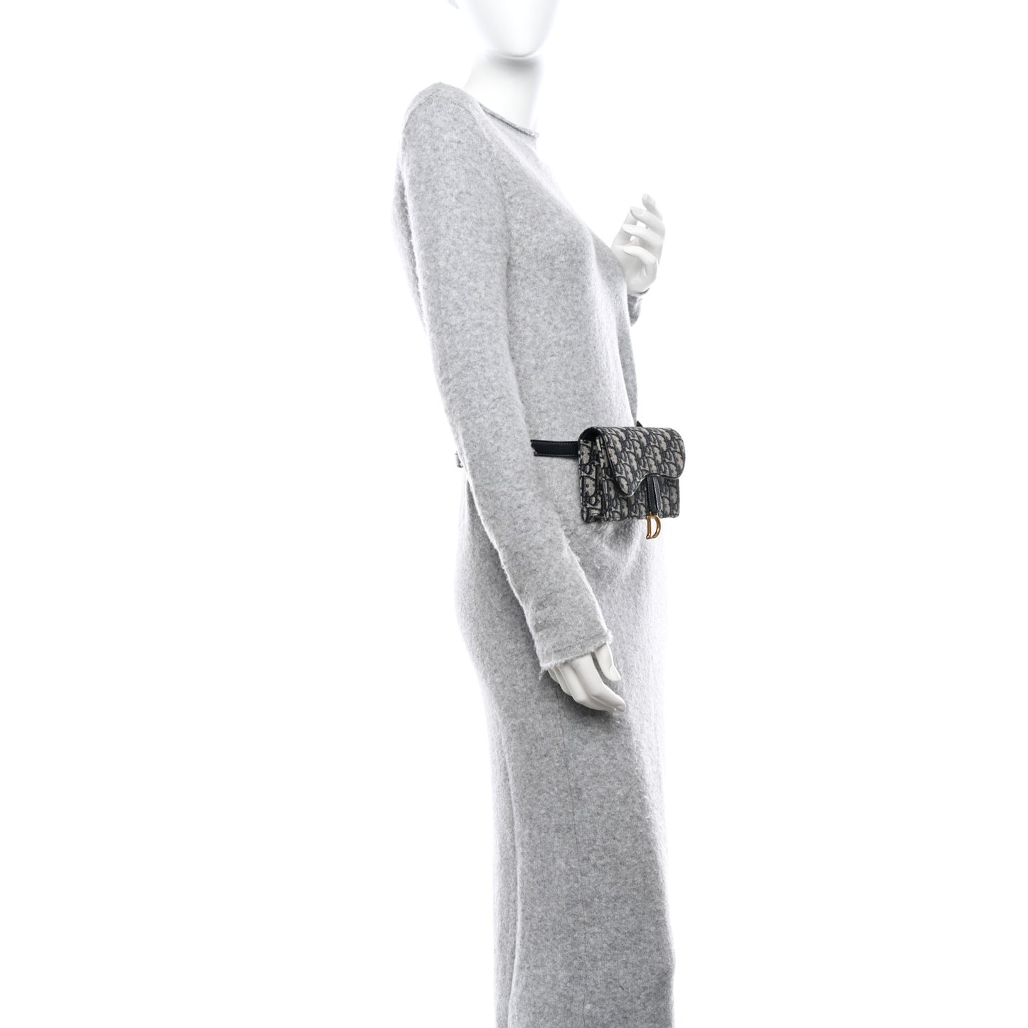 Oblique Saddle Belt Bag Blue