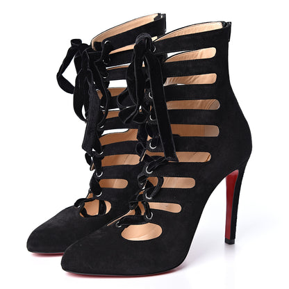Christian Louboutin Veau Velours Spinetita 100 Ankle Boots 39.5 Black 3 of 9