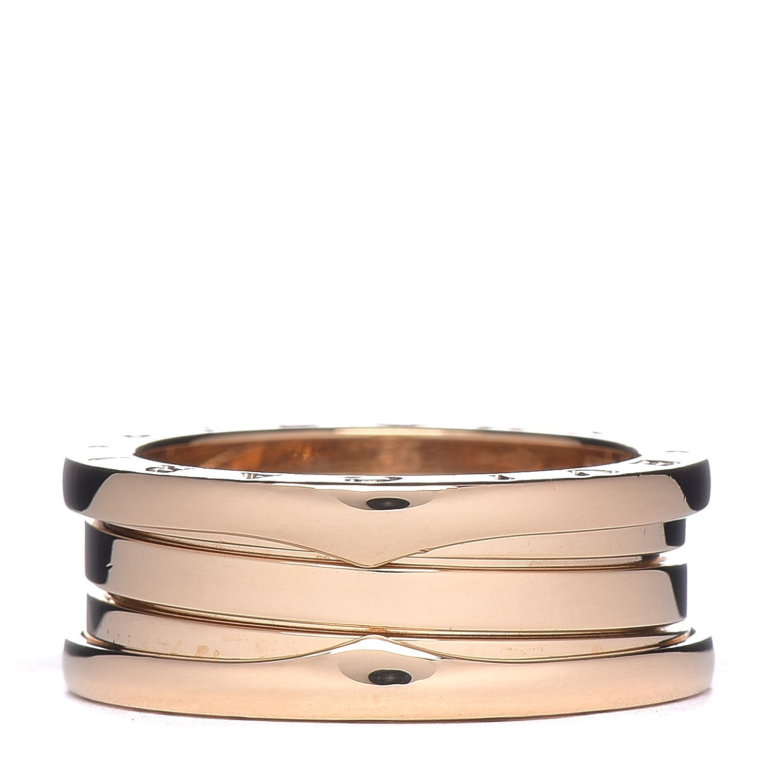 Bulgari 18K Yellow Gold B.Zero1 Three-Band Ring 55 7.25 1 of 5