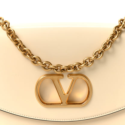 Valentino Garavani Shiny Calfskin Vain Shoulder Bag Butter 8 of 10
