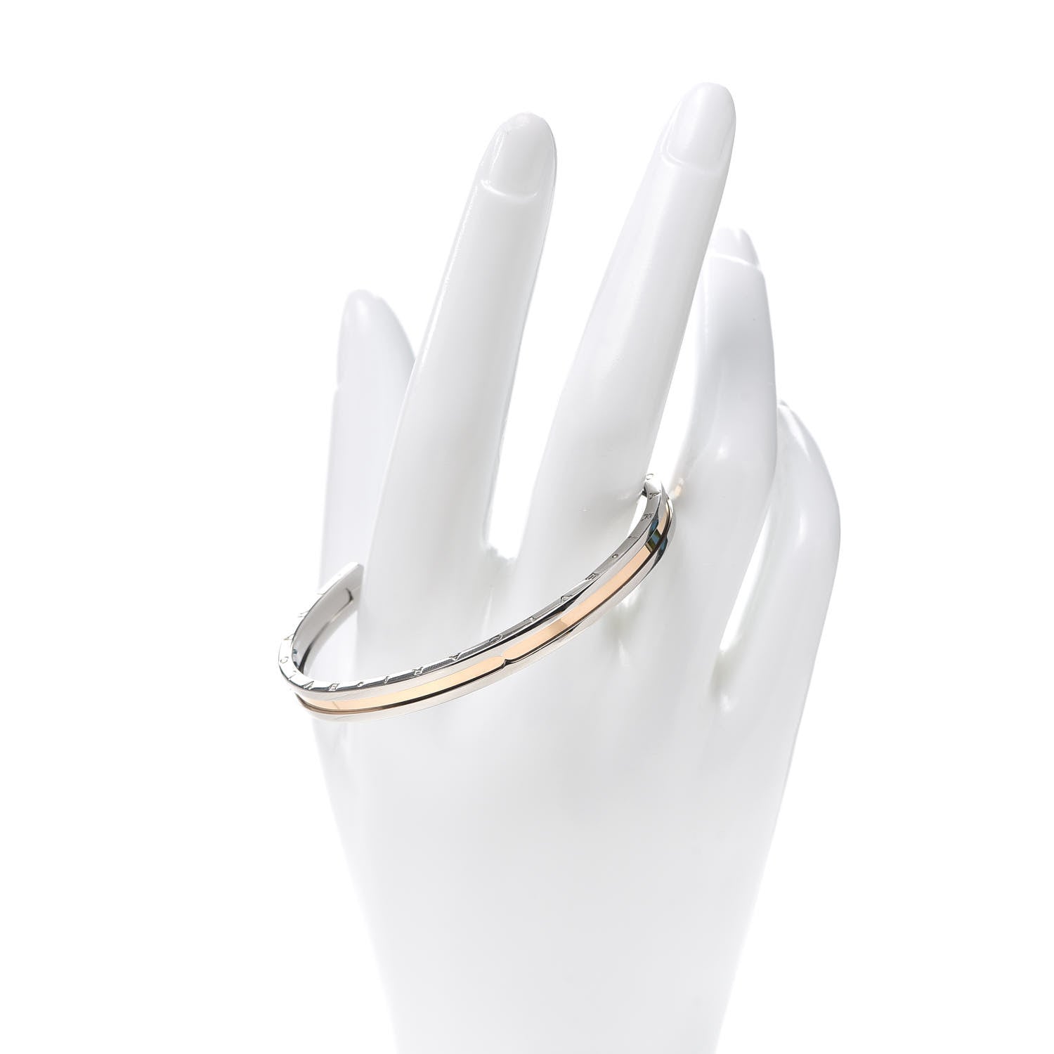 Bulgari 18K Rose Gold Stainless Steel B.Zero1 Cuff Bracelet SM 2 of 5
