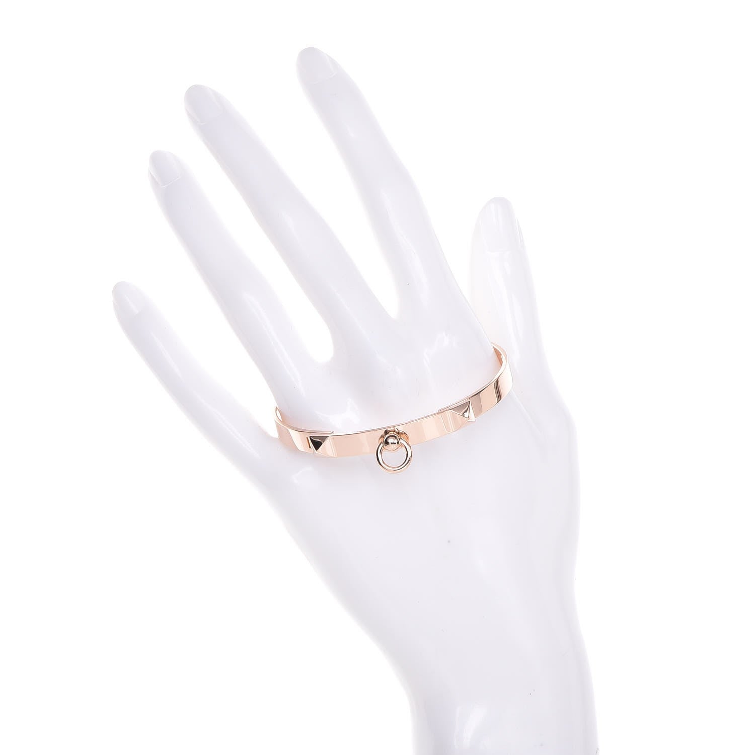 Hermes 18K Rose Gold PM Collier De Chien Bracelet SH 2 of 10