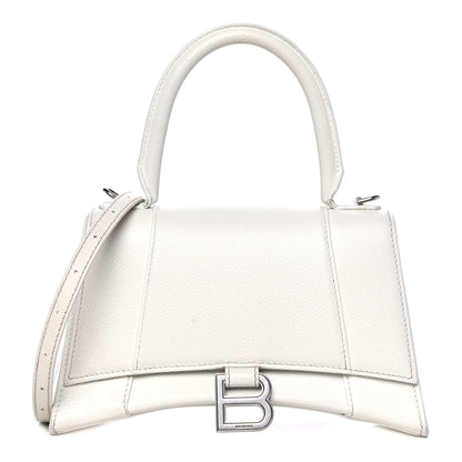 Balenciaga Grained Calfskin Small Hourglass Top Handle Bag White 1 of 24