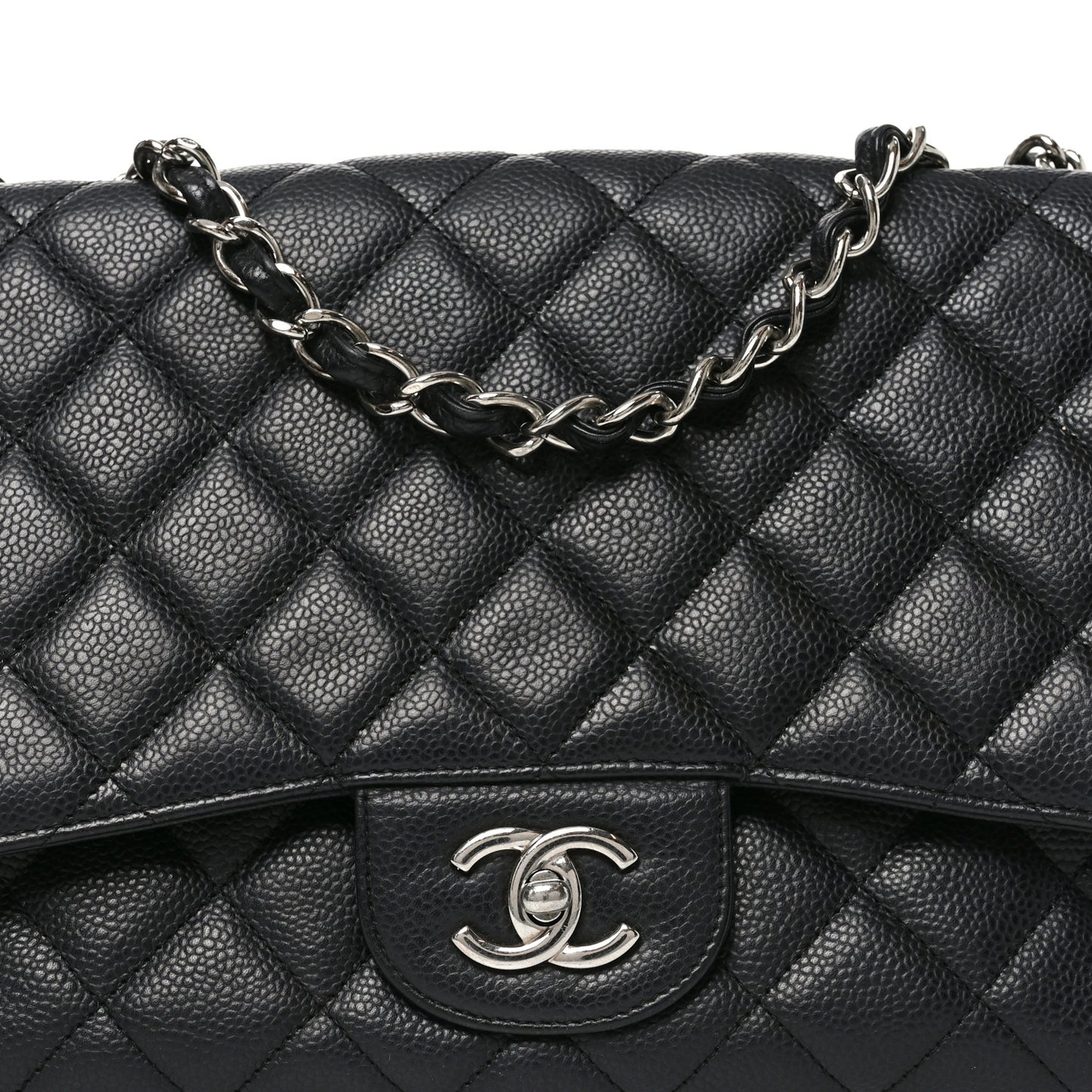 Caviar Quilted Jumbo Single Flap Black