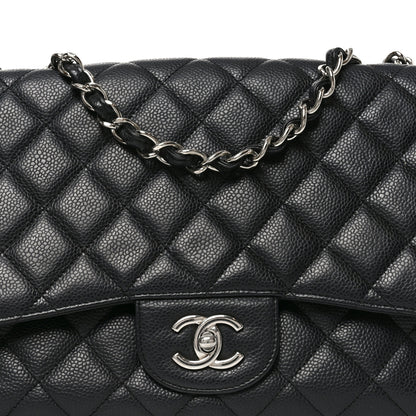 Chanel Caviar Quilted Jumbo Single Flap Black 8 of 10
