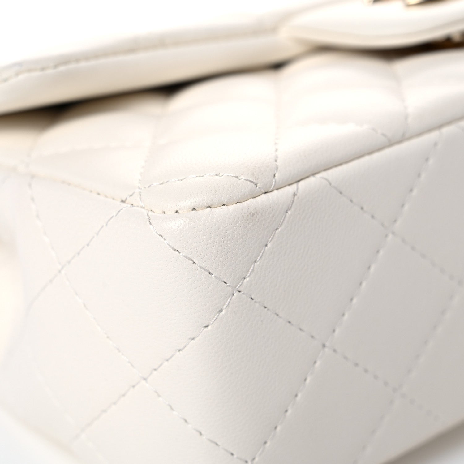 Chanel Lambskin Quilted Mini Rectangular Flap White 5 of 14