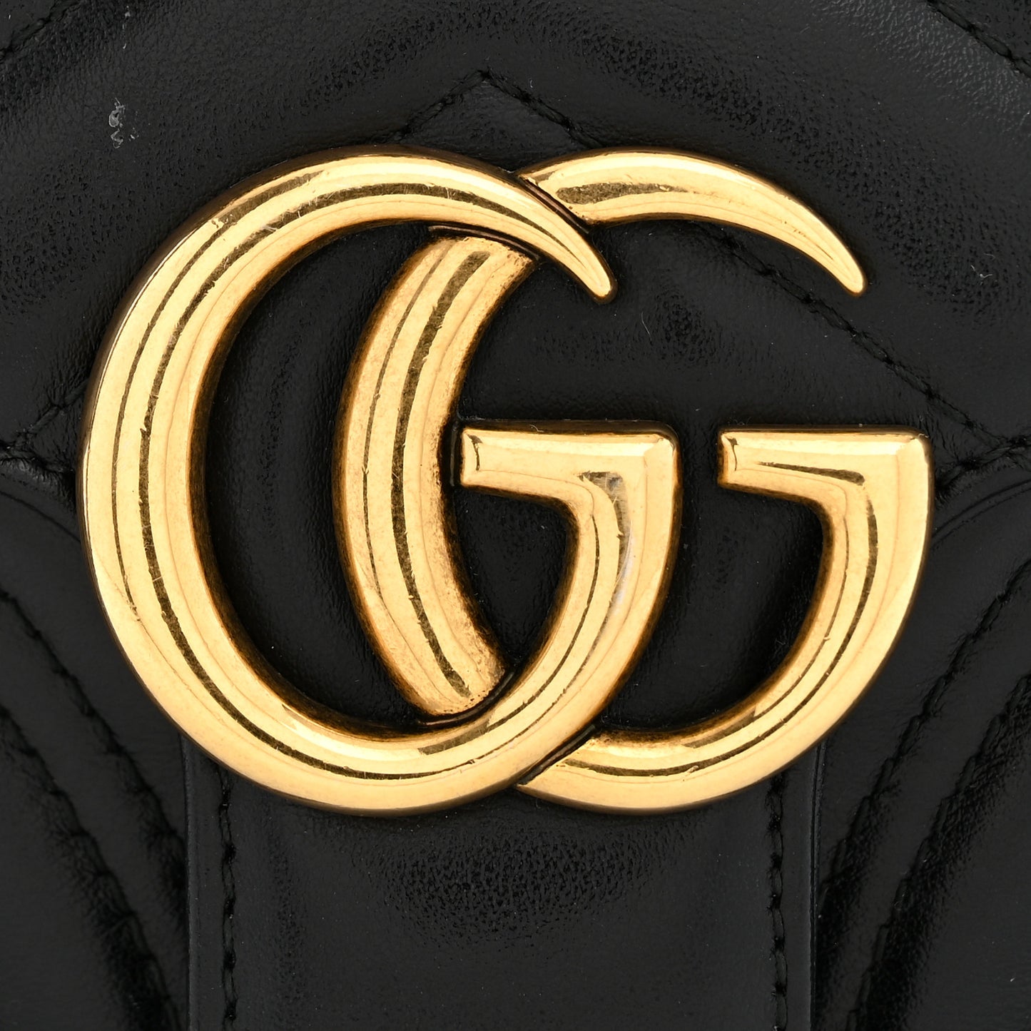 Calfskin Matelasse Mini GG Marmont Shoulder Bag Black