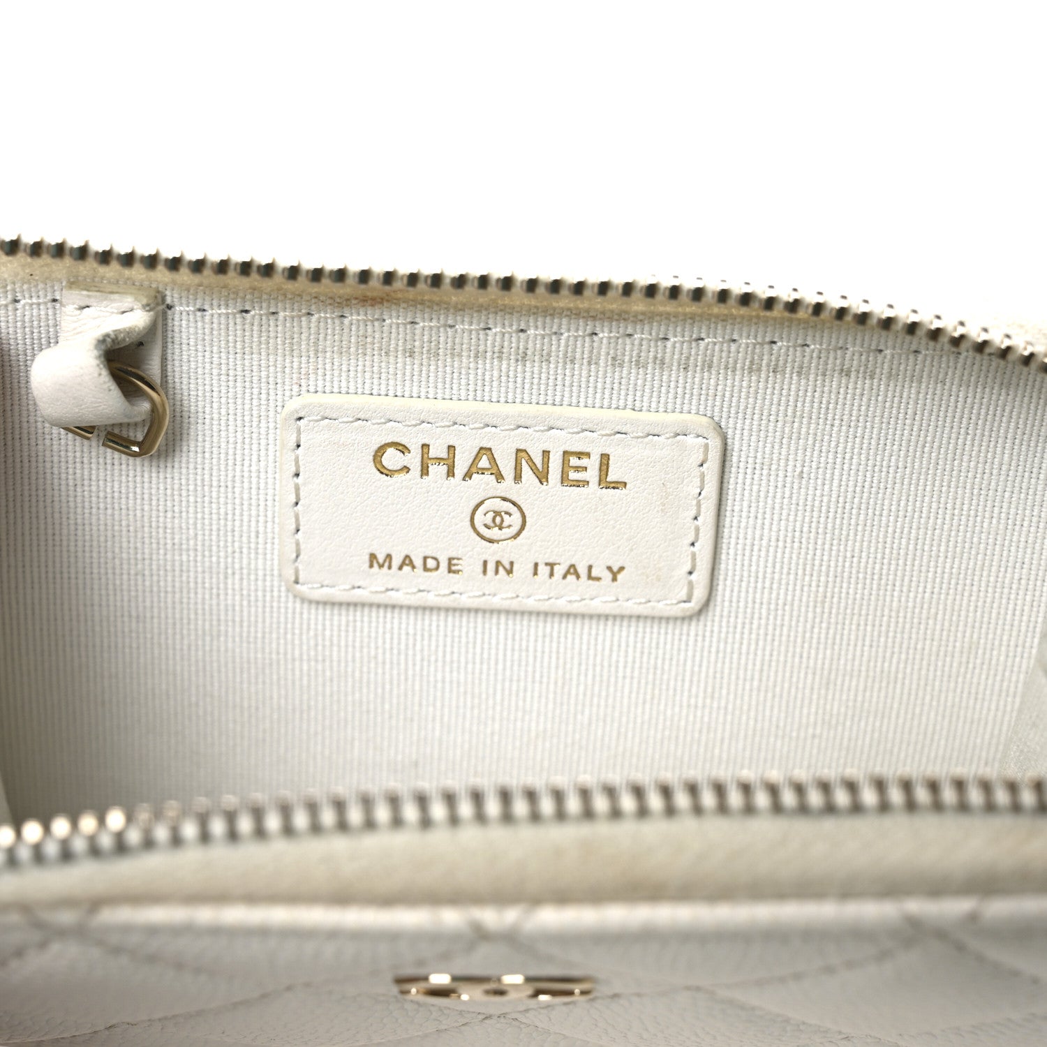 Chanel Caviar Quilted Zipped Key Holder Case White 6 of 9