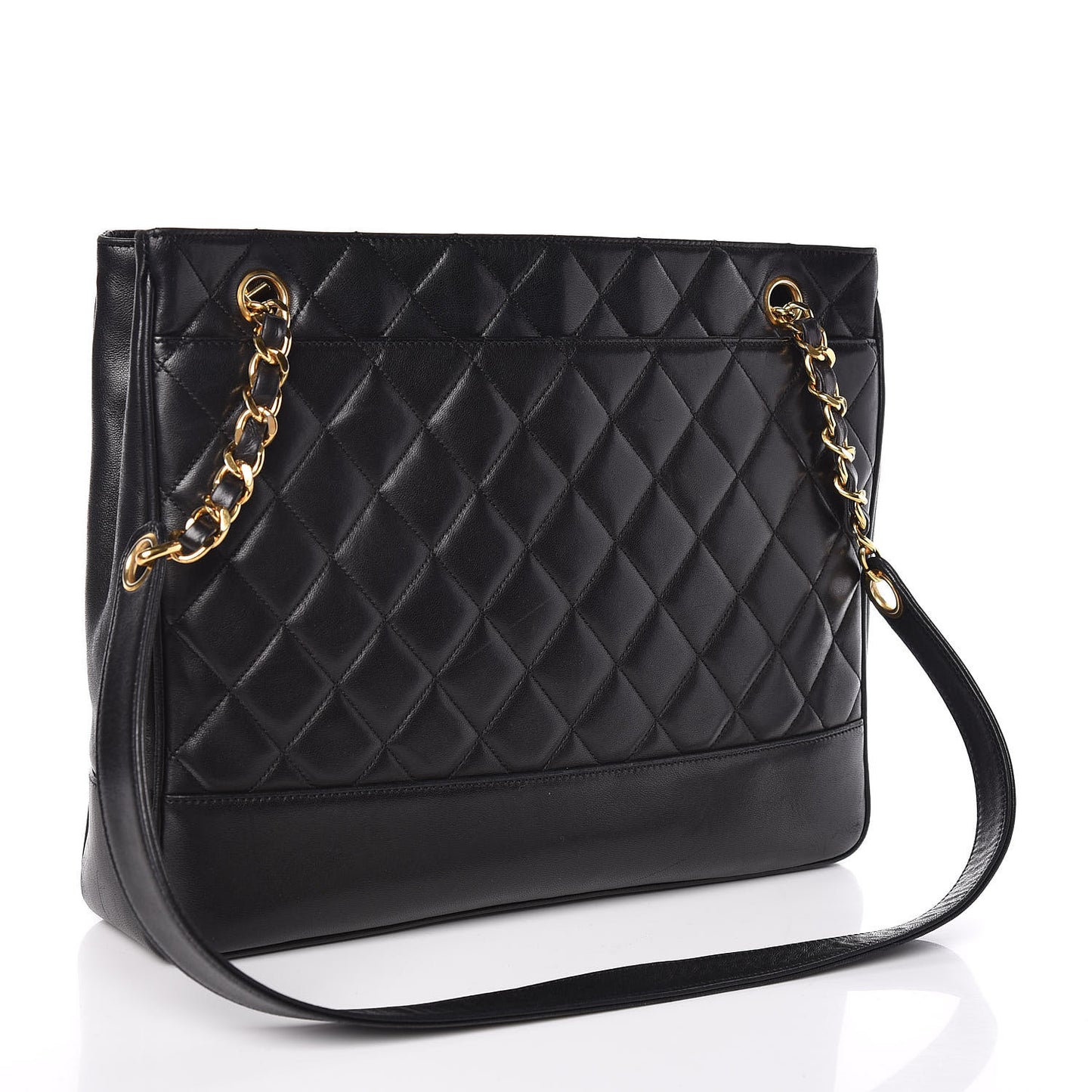 Lambskin Quilted Shoulder Bag Black