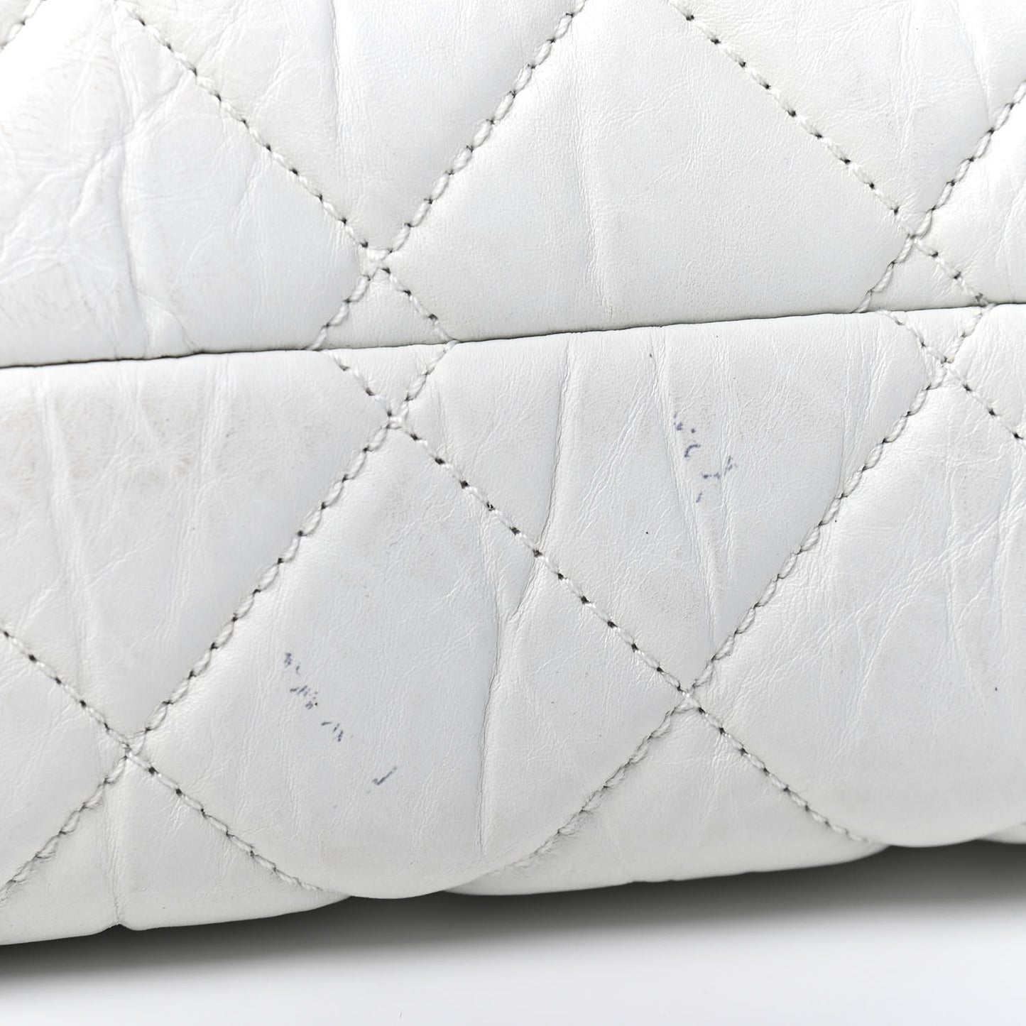 Aged Calfskin Small Just Mademoiselle Bowling Bag White