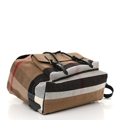 Burberry Canvas Mega Check Small Brookdale Backpack Black 4 of 12