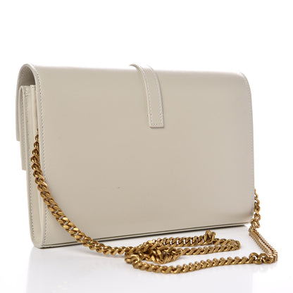 Saint Laurent Smooth Calfskin Monogram Sulpice Chain Wallet White 3 of 7