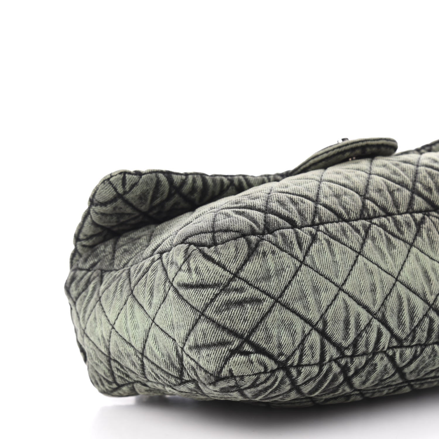 Chanel Denim Quilted Denimpression Flap Green Black 8 of 10