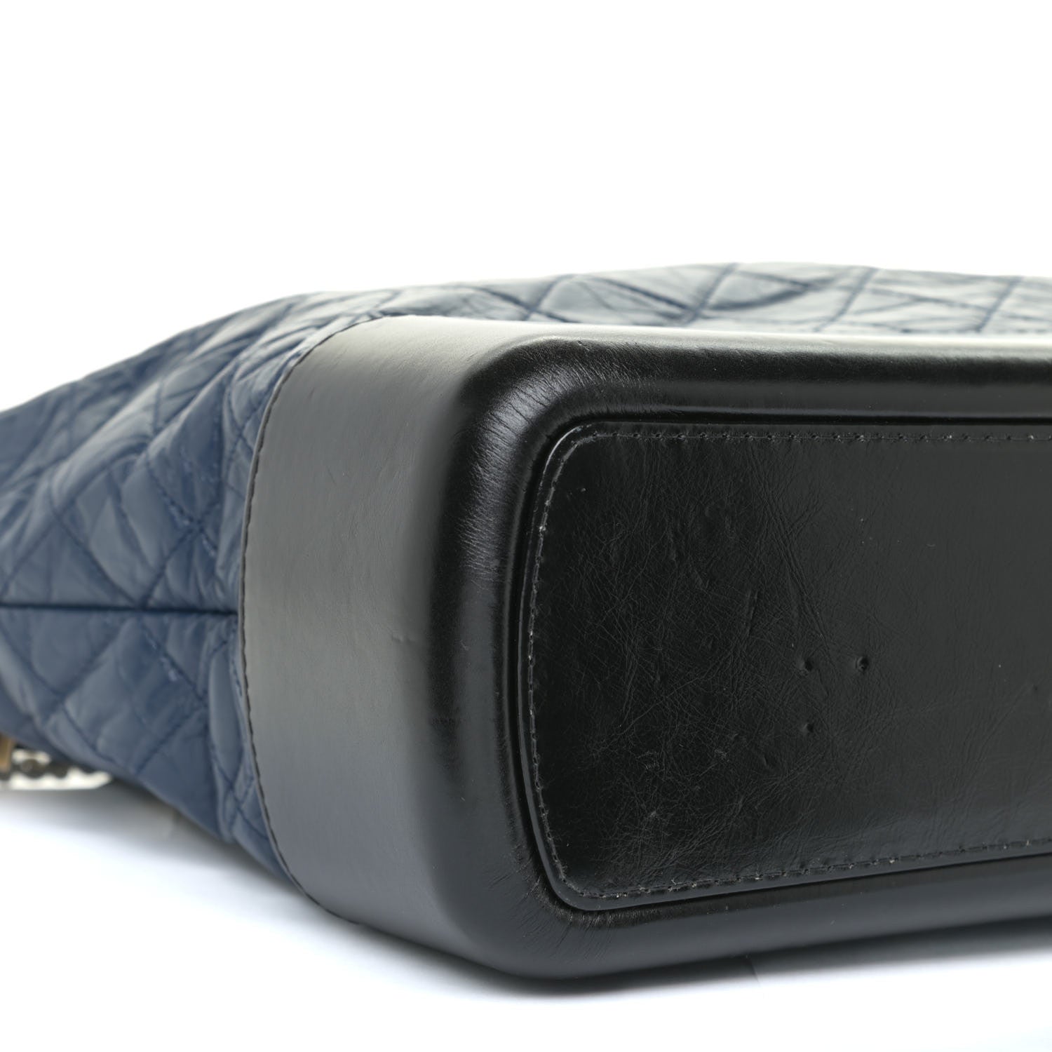 Chanel Aged Calfskin Quilted Large Gabrielle Shopping Tote Navy Black 5 of 13