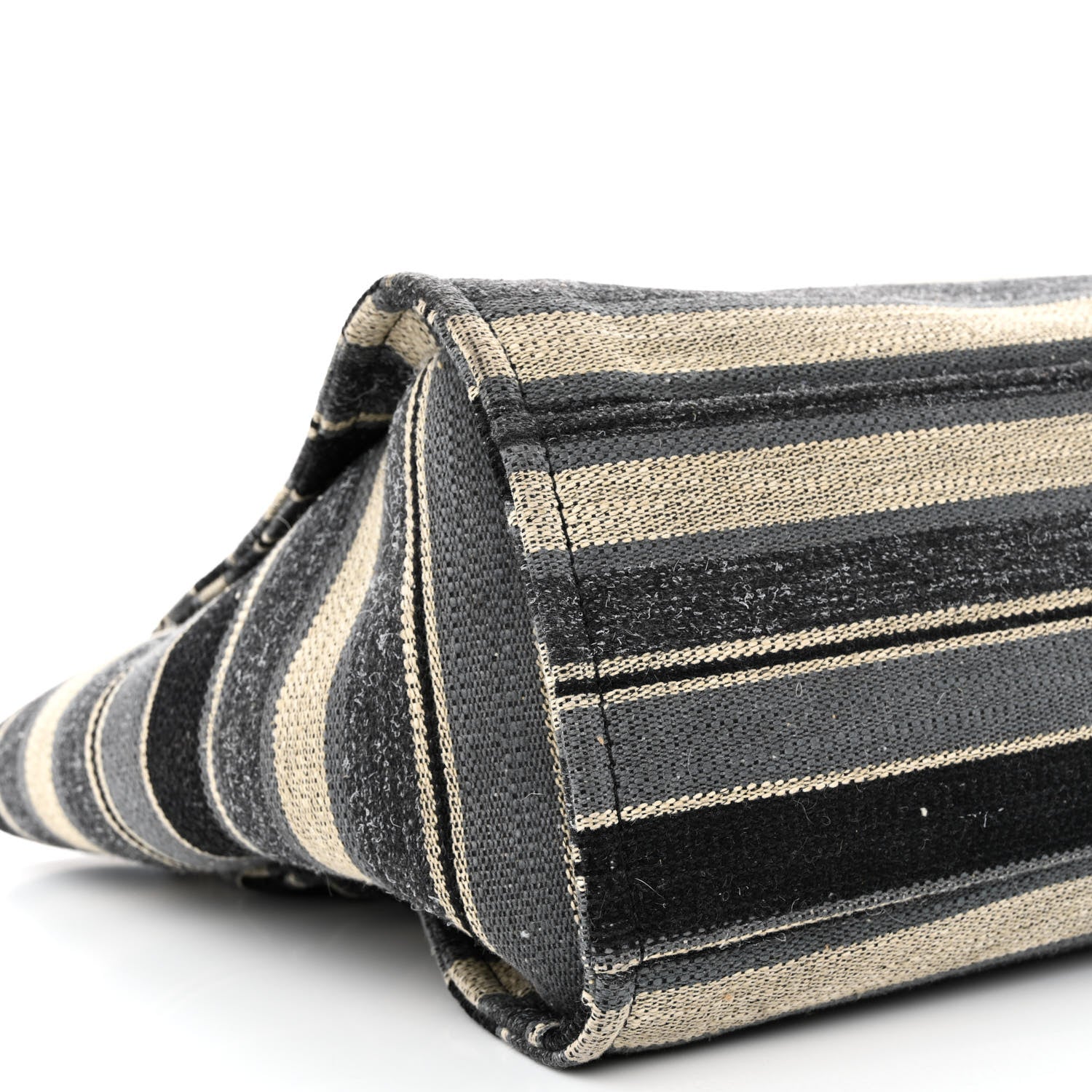 Chanel Striped Canvas Medium Deauville Tote Black 11 of 13