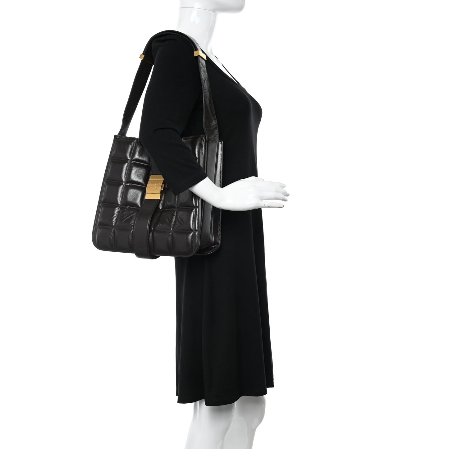 Nappa Maxi Intrecciato Padded Marie Bag Brown