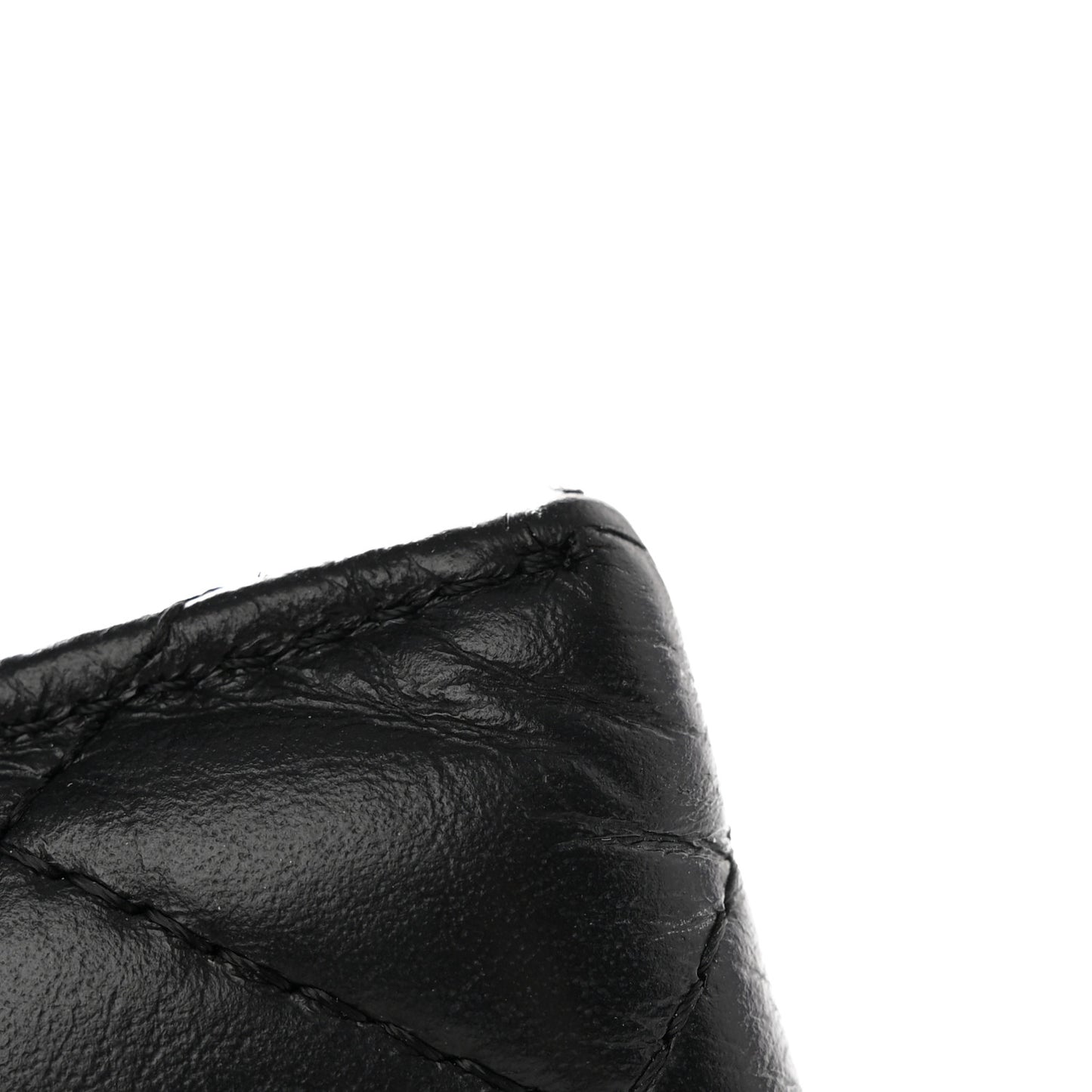 Aged Calfskin Quilted Lucky Charms Reissue Card Holder Black