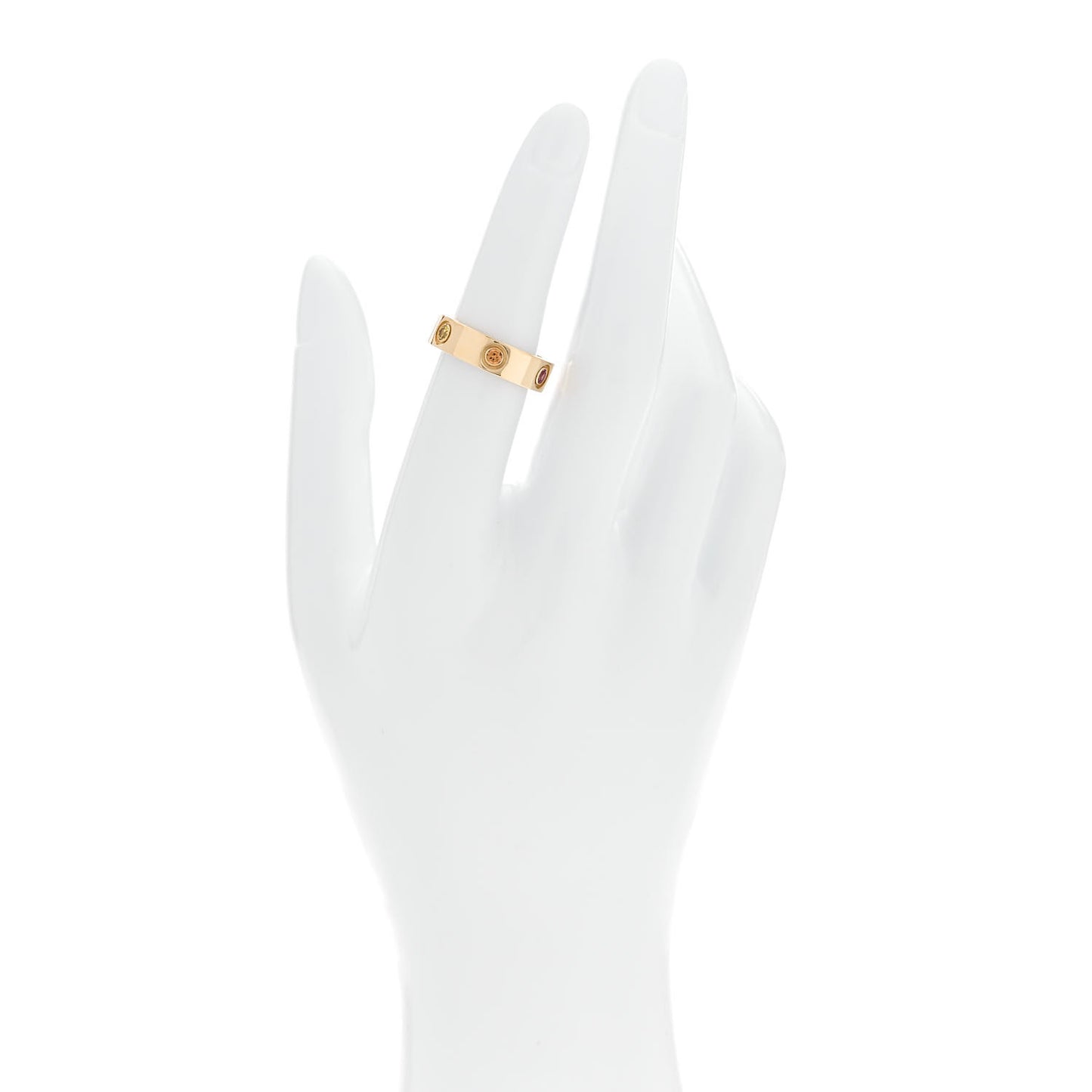 18K Yellow Gold Sapphire Garnet Amethyst 5.5mm LOVE Ring 52 6