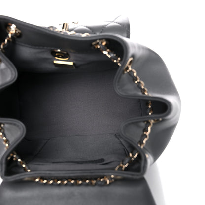 Chanel Lambskin Quilted Small Duma Drawstring Backpack Grey 4 of 9