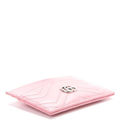 Gucci Calfskin Matelasse GG Marmont Card Holder Wild Rose 3 of 6