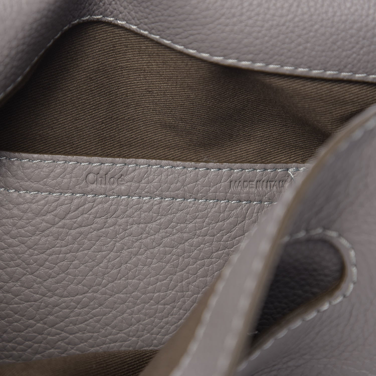 Chloe Grained Calfskin Medium Marcie Saddle Bag Cashmere Grey 5 of 8