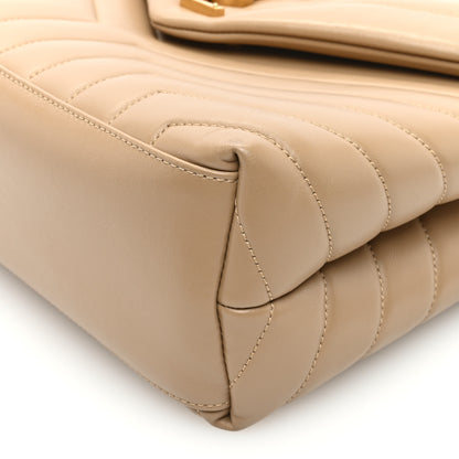 Saint Laurent Calfskin Y Quilted Monogram Medium Loulou Chain Satchel Natural Tan 9 of 10