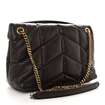 Saint Laurent Lambskin Quilted Small Loulou Puffer Monogram Chain Satchel Dark Ganache 3 of 10