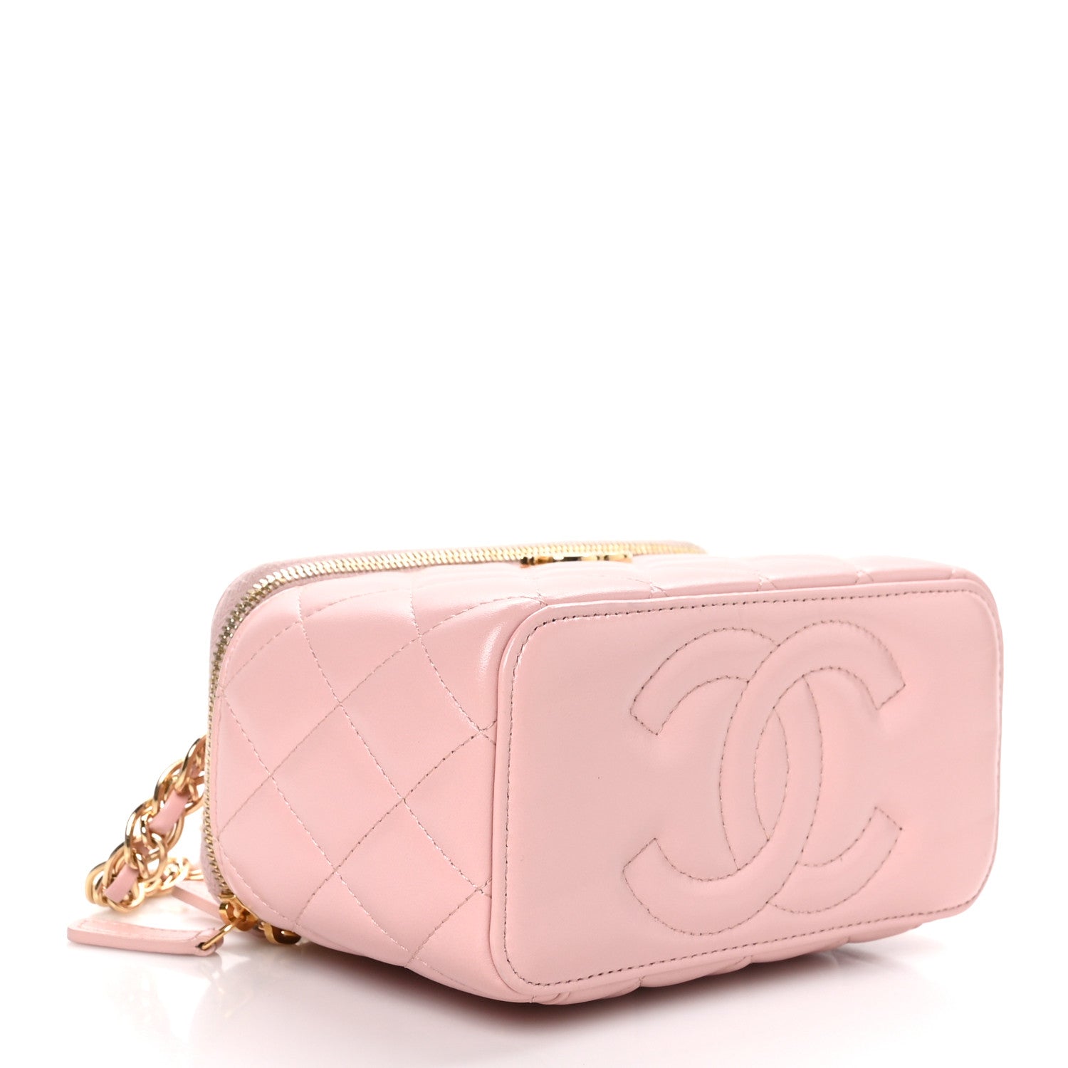 Chanel Lambskin Quilted Small Top Handle Vanity Case With Chain Light Pink 4 of 12