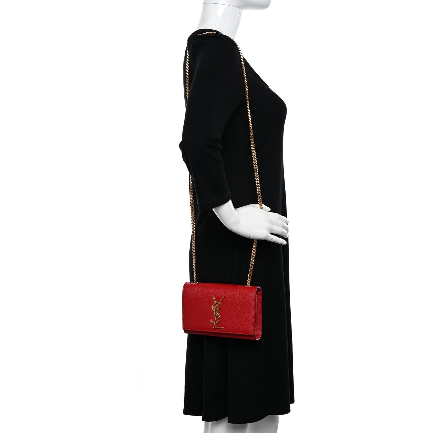 Grain De Poudre Small Monogram Kate Satchel Red