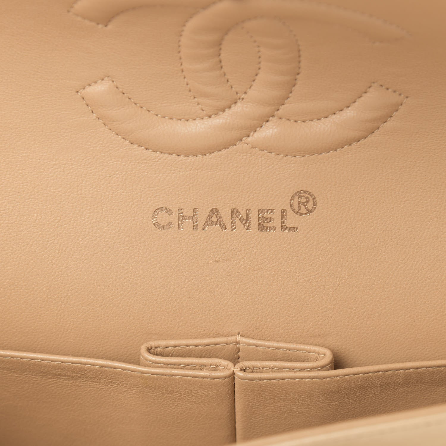 Chanel Lambskin Quilted Medium Double Flap Beige 6 of 16