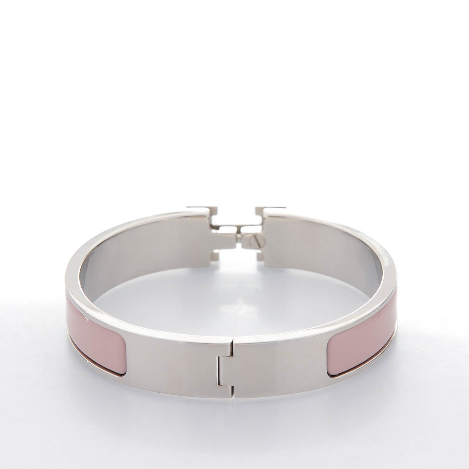 Hermes Enamel Narrow Clic Clac H Bracelet PM Rose Poudre 3 of 6