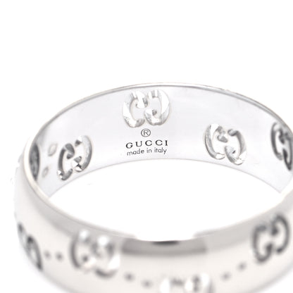 Gucci 18K White Gold 6mm Icon Band Ring 54 7 4 of 6